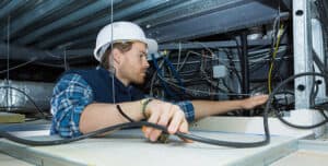 Electrician Working on Retrofit