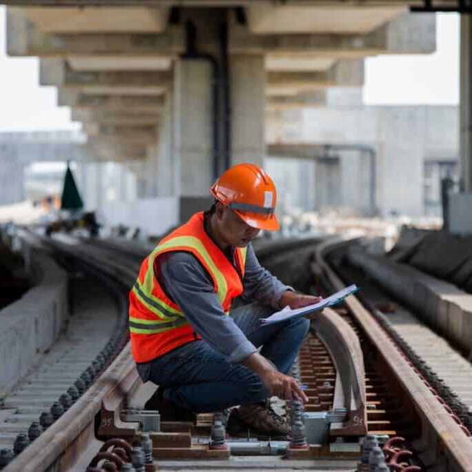 Construction Worker On Railways